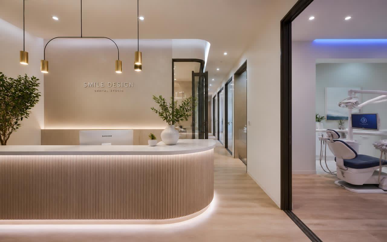 Contemporary UK dental clinic representing the fictional Invisalign booking call